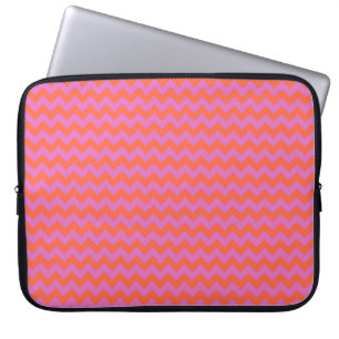 Stijlvolle laptophoes, Oranje en magenta doeken Laptop Sleeve