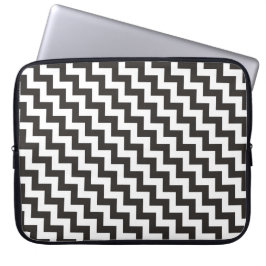 Stijlvolle laptophoes, zwart-wit chevrons laptop sleeve