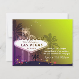 Stijlvolle Las Vegas bruiloft dank u Bedankkaart
