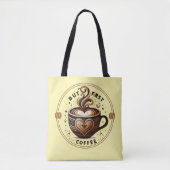 Stijlvolle Latte Art Canvas tas voor koffieliefheb (Voorkant)