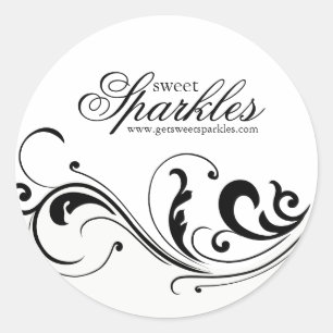 Stijlvolle Latte Cream en Zwarte Verpakking Sticke Ronde Sticker