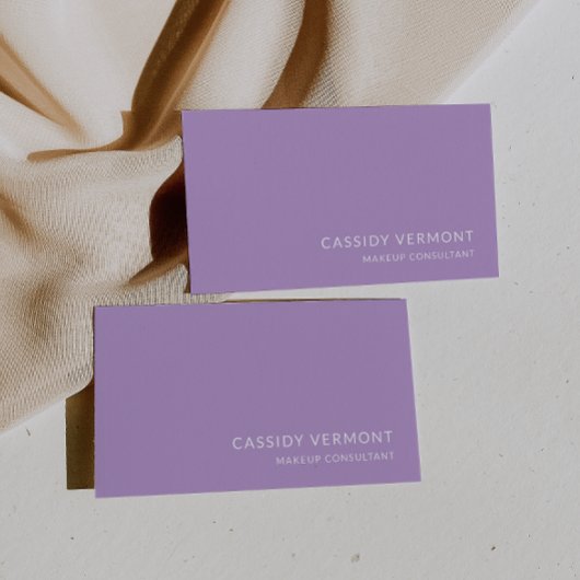 Stijlvolle Lavendel Beauty Makeup Consultant Visitekaartje