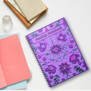 Stijlvolle lavendel bloemenbrokaat notitieboek