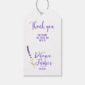 stijlvolle lavendel bruiloft  cadeaulabel (Voorkant)