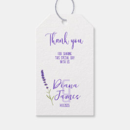 stijlvolle lavendel bruiloft  cadeaulabel