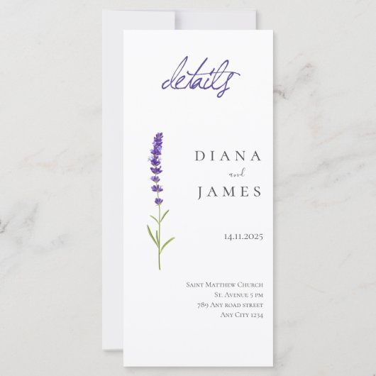 Stijlvolle Lavendel Bruiloft RSVP QR code (Achterkant)