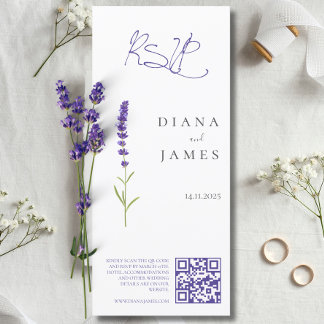 Stijlvolle Lavendel Bruiloft RSVP QR code