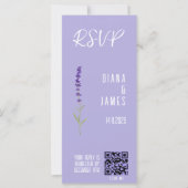Stijlvolle Lavendel Bruiloft RSVP QR code (Voorkant)