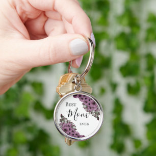 Stijlvolle Lavendel Floral Beste Mam Ooit Sleutelhanger