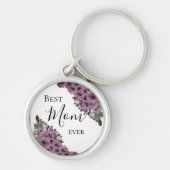 Stijlvolle Lavendel Floral Beste Mam Ooit Sleutelhanger (Voorkant)