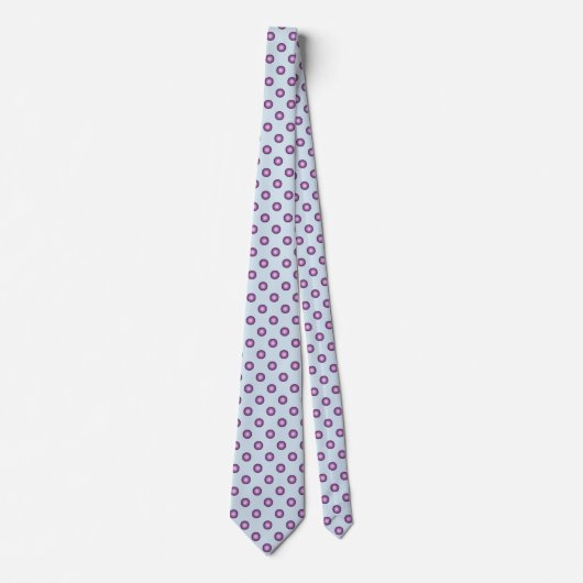 Stijlvolle lavender Polka Dot & Light Blue Backgro Stropdas (Voorkant)