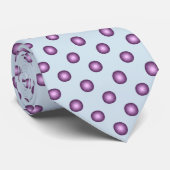 Stijlvolle lavender Polka Dot & Light Blue Backgro Stropdas (Opgerold)