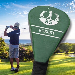 Stijlvolle lederen textuur gepersonaliseerde monog golfheadcover