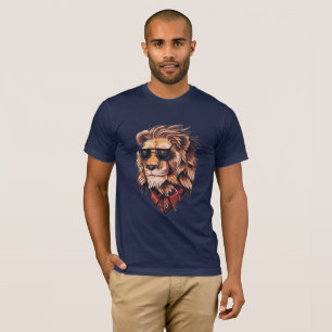 Stijlvolle leeuw met bril t-shirt