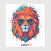 Stijlvolle Leeuw met trendy zonnebril Sticker (Vel)
