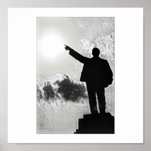 Stijlvolle Lenin Pointing the Way Poster (Voorkant)
