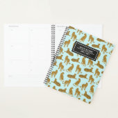 Stijlvolle Leopard Animal Pattern-naam | Blauw Planner (Display)