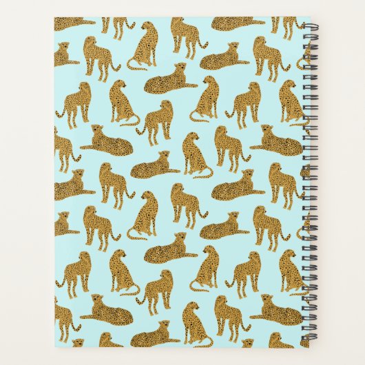 Stijlvolle Leopard Animal Pattern-naam | Blauw Planner (Achterkant)