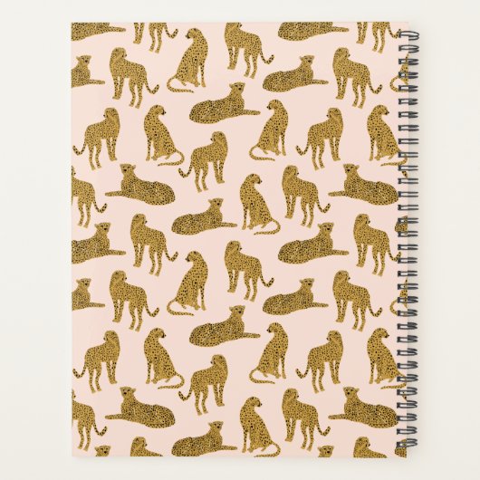 Stijlvolle Leopard Animal Pattern-naam | Blush Planner (Achterkant)