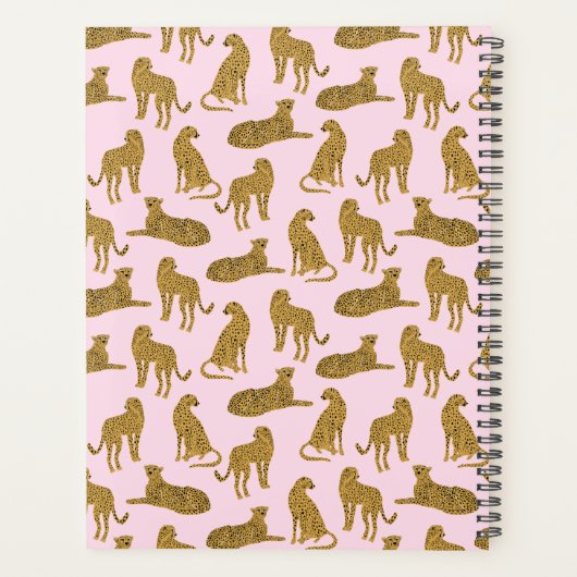 Stijlvolle Leopard Animal Pattern Naam | Roze plan Planner (Achterkant)