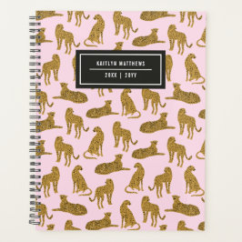 Stijlvolle Leopard Animal Pattern Naam | Roze plan Planner