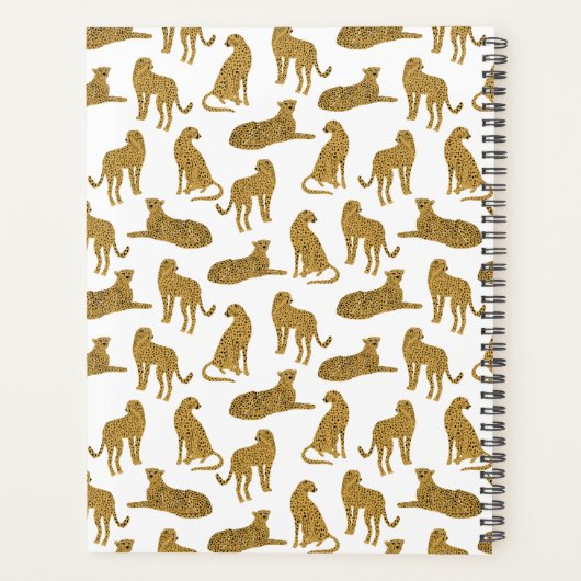 Stijlvolle Leopard Animal Pattern-naam | White Pla Planner (Achterkant)