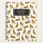 Stijlvolle Leopard Animal Pattern-naam | White Pla Planner (Voorkant)