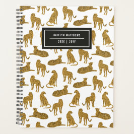 Stijlvolle Leopard Animal Pattern-naam | White Pla Planner