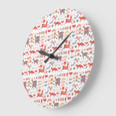 Stijlvolle Leopard Animal Pattern Name Grote Klok (Hoek)