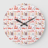 Stijlvolle Leopard Animal Pattern Name Grote Klok (Voorkant)