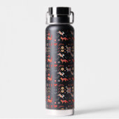Stijlvolle Leopard Animal Pattern Name Waterfles (Achterkant)