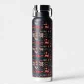 Stijlvolle Leopard Animal Pattern Name Waterfles (Voorkant)