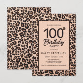 Stijlvolle Leopard Animal Print Trendy 100e verjaa Kaart (Voorkant / Achterkant)