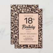 Stijlvolle Leopard Animal Print Trendy 18e verjaar Kaart (Voorkant / Achterkant)
