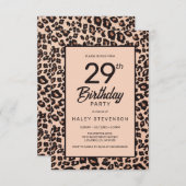 Stijlvolle Leopard Animal Print Trendy 29e verjaar Kaart (Voorkant / Achterkant)
