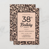 Stijlvolle Leopard Animal Print Trendy 38e verjaar Kaart (Voorkant / Achterkant)