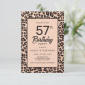 Stijlvolle Leopard Animal Print Trendy 57e verjaar Kaart (Staand voorkant)