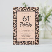 Stijlvolle Leopard Animal Print Trendy 61e verjaar Kaart (Staand voorkant)
