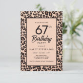 Stijlvolle Leopard Animal Print Trendy 67e verjaar Kaart (Staand voorkant)
