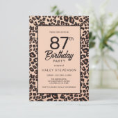 Stijlvolle Leopard Animal Print Trendy 87e verjaar Kaart (Staand voorkant)