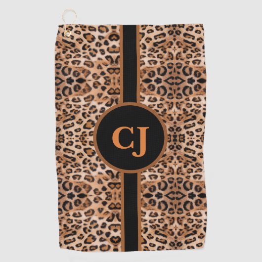 Stijlvolle Leopard Print gepersonaliseerd Golfhanddoek (Voorkant)
