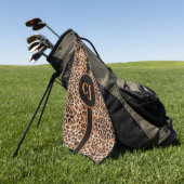 Stijlvolle Leopard Print gepersonaliseerd Golfhanddoek (Groen)