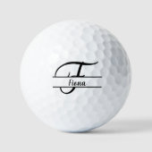Stijlvolle letter F Monogram met  naam Golfballen (Voorkant)