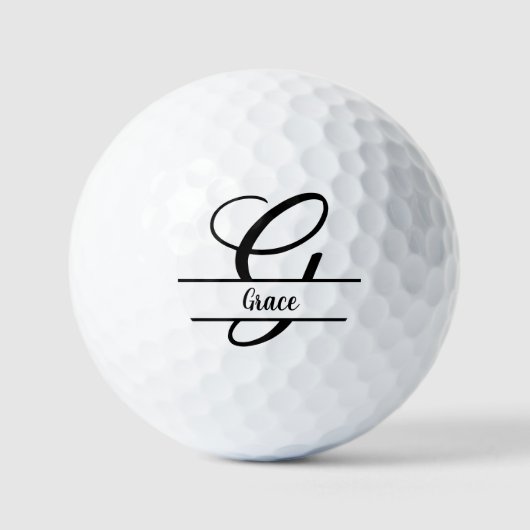 Stijlvolle letter g monogram met  naam golfballen (Voorkant)