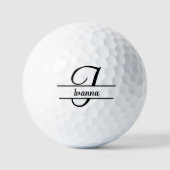 Stijlvolle letter I monogram met  naam Golfballen (Voorkant)