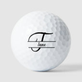 Stijlvolle letter J Monogram met naam Golfballen (Voorkant)