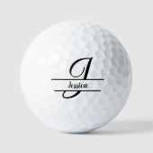 Stijlvolle letter J Monogram met  naam Golfballen (Voorkant)