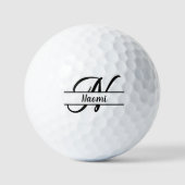 Stijlvolle letter N monogram met naam Golfballen (Voorkant)