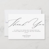 Stijlvolle letters bruiloft bedankt je kaart (Voorkant)