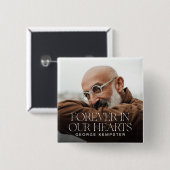 Stijlvolle letters voor altijd in het gedenkteken vierkante button 5,1 cm (Voorkant /achterkant)